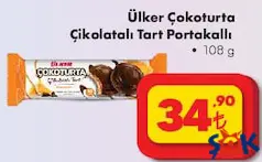 ÜLKER ÇOKOTURTA ÇİKOLATALI TART PORTAKALLI BİSKÜVİ 108 G